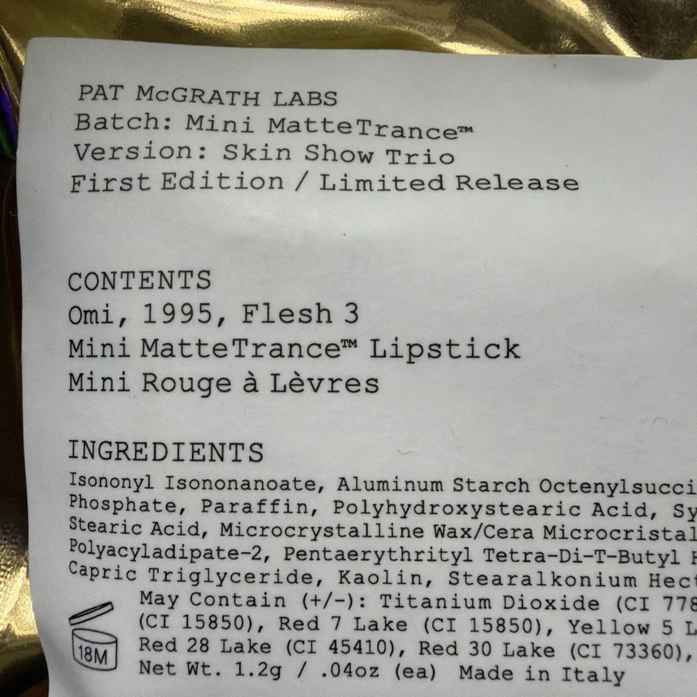 PAT MCGRATH LABS LUST 💄Mini MatteTrance Skin show Lipstick Trio First Edition